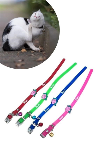 Çıngıraklı Zilli Sevimli Renkli Slikon Kedi Köpek Boyun Tasması Bx40
