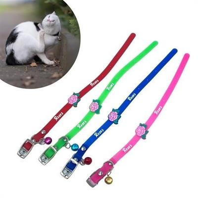 Çıngıraklı Zilli Sevimli Renkli Slikon Kedi Köpek Boyun Tasması (3936)