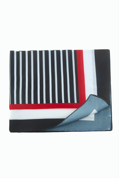 Çizgili Desenli Zr Şifon Fular 50*50 cm
