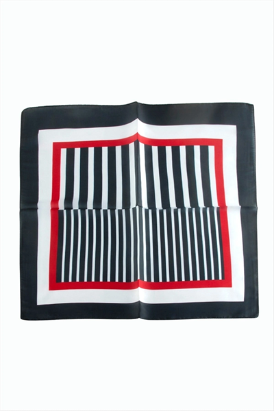 Çizgili Desenli Zr Şifon Fular 50*50 cm
