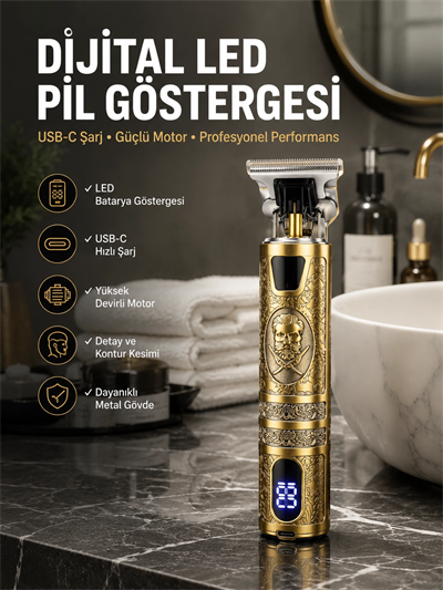 Çizik Tıraş Makinesi Şarjlı Paslanmaz Çelik Bıçaklı Uzun Ömürlü