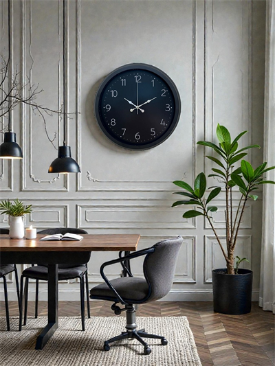 Classic Black Zarif 40 cm Metal Duvar Saati