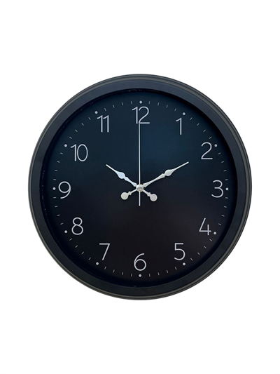 Classic Black Zarif 40 cm Metal Duvar Saati