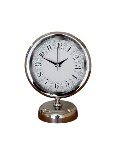 Classic Series Silver 25 x 20 Cm Metal Krom Masa Saati