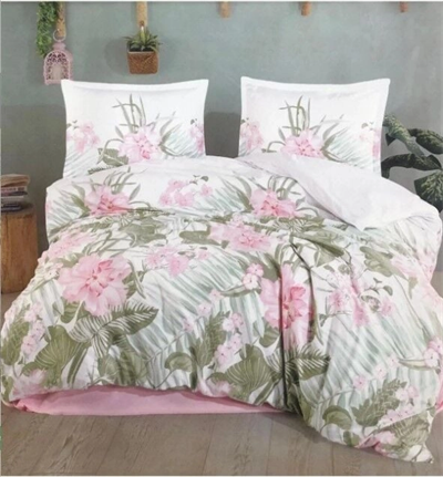 Clasy Ranforce Nevresim Takımı Çift Kişilik Forest V1 Pembe