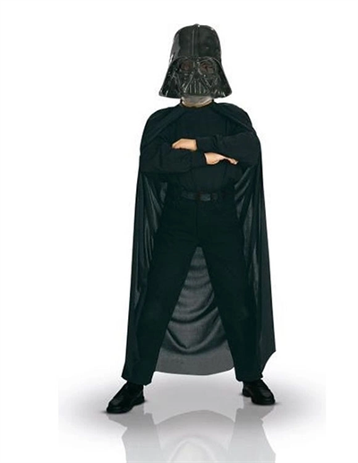 Çocuk Boy Yıldız Savaşları  Wars Darth Vader Maskesi Ve 90 Cm Pelerin Seti Siyah