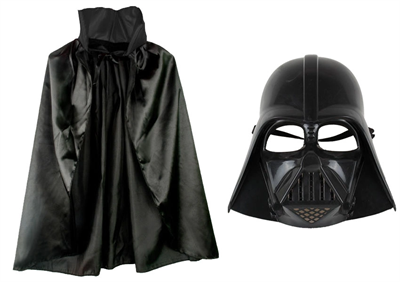 Çocuk Boy Yıldız Savaşları Star Wars Darth Vader Maskesi Ve 90 Cm Pelerin Seti Siyah