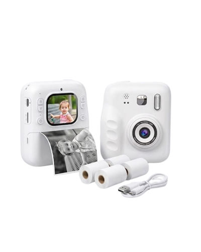 Çocuk Dijital Baskılı Kamera 5 Kalem 4 Rulo Kağıt Hediyeli Eğlenceli Fotoğraf Makinesi