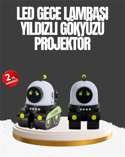 Çocuk Odası İçin Müzikli ve Işıklı Robot Projektör