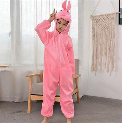 Çocuk Tavşan Kostümü Pembe Renk 4-5 Yaş 100 cm (3936)