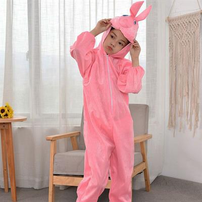 Çocuk Tavşan Kostümü Pembe Renk 4-5 Yaş 100 cm (3936)