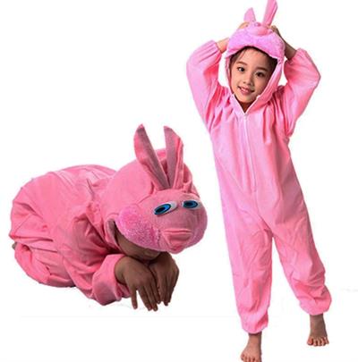 Çocuk Tavşan Kostümü Pembe Renk 6-7 Yaş 120 cm (3936)