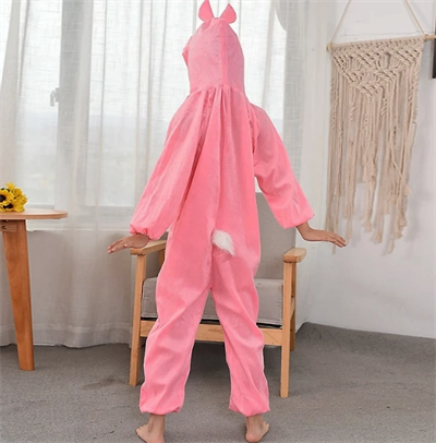 Çocuk Tavşan Kostümü Pembe Renk 6-7 Yaş 120 Cm