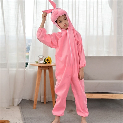 Çocuk Tavşan Kostümü Pembe Renk 6-7 Yaş 120 Cm