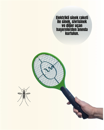 Çocuk ve Evcil Hayvan Dostu Elektrikli Sinek Raketi | Güvenli Kullanım Yeni Nesil