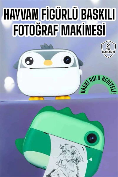 Çocuklar için Fotoğraf Makinesi Anlık Baskı Makinesi HD Görüntü Kalitesi