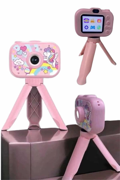Çocuklara Özel Ayaklı Mini Fotoğraf Makinesi Dijital LCD Ekran
