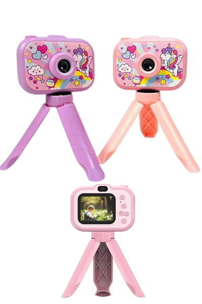 Çocuklara Özel Ayaklı Mini Fotoğraf Makinesi Dijital LCD Ekran