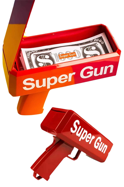 Çocuklara Özel Eğlenceli Para Saçma Makinası Parti Oyuncağı Kırmızı