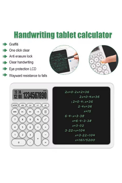Çok Amaçlı Digital Hesap Makinesi Lcd Ekran Yazma Tableti Ofis Okul İçin Silinebilir El Yazısı Not Defteri