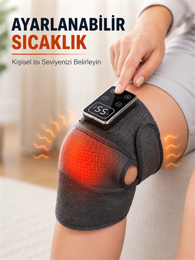 Çok Amaçlı Diz Dirsek Omuz Masaj Aleti Isıtmalı Titreşimli Şarjlı Masaj Cihazı