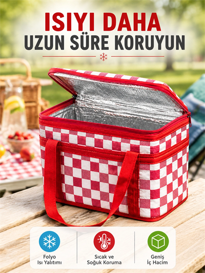 Çok Amaçlı Isı Yalıtımlı Termos Çanta Piknik Kamp Seyahat ve Market Kullanımına Uygun
