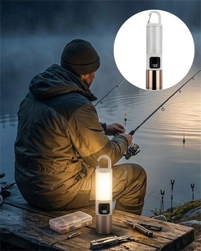 Çok Amaçlı Kamp Feneri USB Şarjlı Çift Işık Kaynaklı Güç Ekranlı LED Aydınlatma