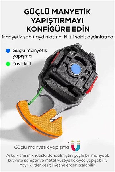 Çok Amaçlı LED Işıklı Anahtarlık – Çakmak, Tornavida, Şişe Açacağı, Type-C Şarjlı, Manyetik Özellikli Çok Fonksiyonlu Araç Gereci