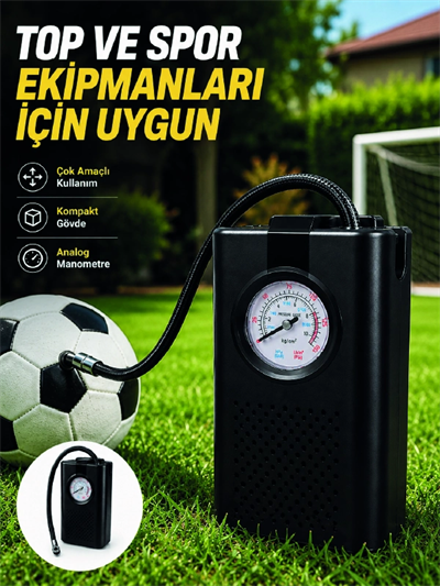 Çok Amaçlı Taşınabilir Hava Pompası Araç Bisiklet Top Lastik Şişirme Pompası