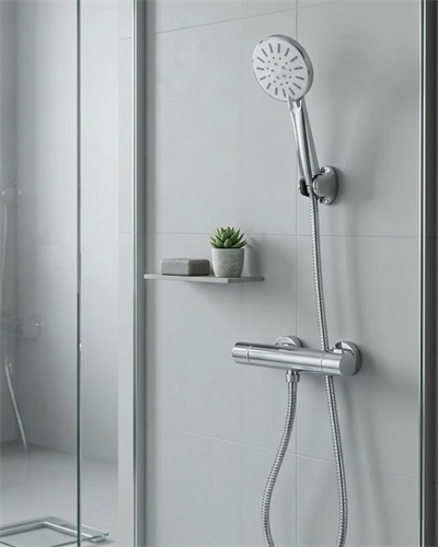 Çok Fonksiyonlu 4 Modlu El Duşu Başlığı Krem Duş Seti Spiral Hortumlu