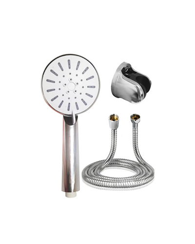 Çok Fonksiyonlu 4 Modlu El Duşu Başlığı Krem Duş Seti Spiral Hortumlu