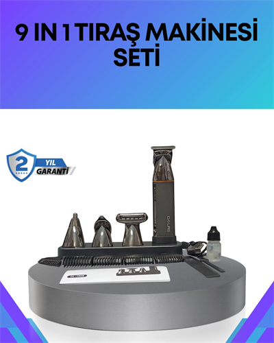 Çok Fonksiyonlu 9’u 1 Arada Tıraş Makinesi Şarjlı Saç Sakal Düzeltici