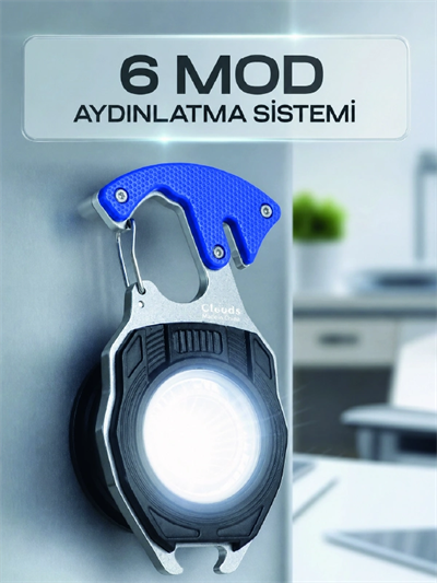 Çok Fonksiyonlu Acil Durum El Feneri Elektronik Çakmak Tornavida ve Düdük Özellikli