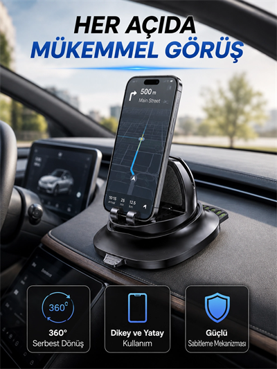 Çok Fonksiyonlu Araç İçi Telefon Tutucu Gizlenebilir Telefon Numarası Özellikli Stand