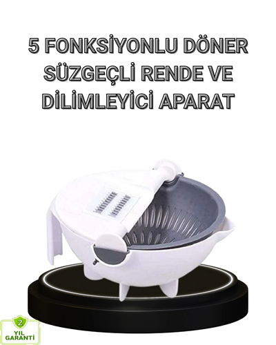 Çok Fonksiyonlu Döner Rende Süzgeç Hazneli Ergonomik Sebze Doğrayıcı