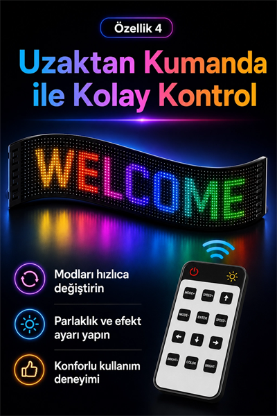 Çok Fonksiyonlu LED Matrix Panel Kayan Yazı Tabelası Saat Tarih Ve Metin Destekli