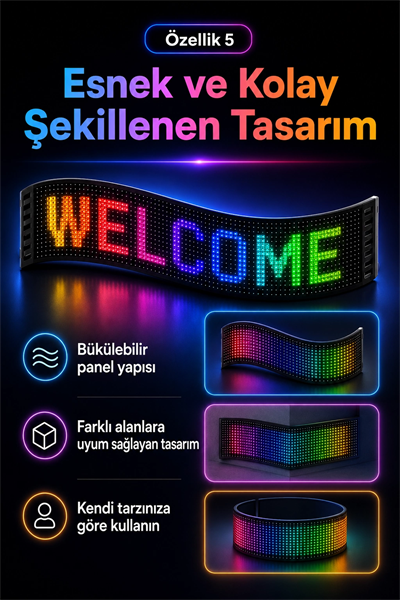 Çok Fonksiyonlu LED Matrix Panel Kayan Yazı Tabelası Saat Tarih Ve Metin Destekli
