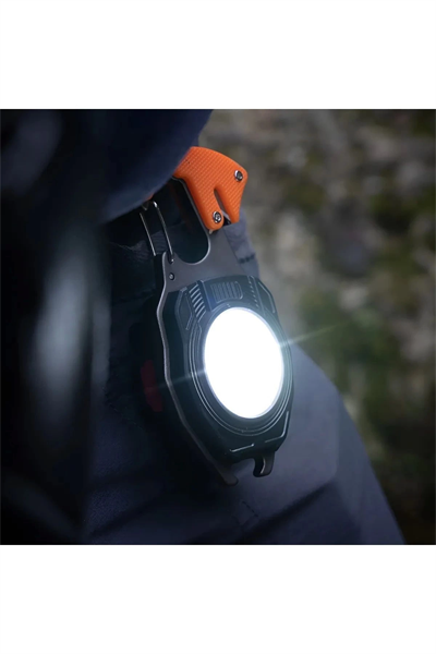 Çok Fonksiyonlu Mini Led Lamba Anahtarlık ve Çakmak USB Şarjlı Kamp İçin Taşınabilir 7 Modlu