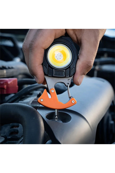 Çok Fonksiyonlu Mini Led Lamba Anahtarlık ve Çakmak USB Şarjlı Kamp İçin Taşınabilir 7 Modlu