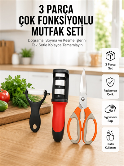Çok Fonksiyonlu Mutfak Makas Seti –Pratik Mutfak Yardımcısı Yeni Nesil