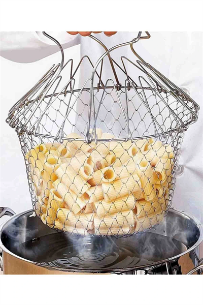 Çok Fonksiyonlu Pratik Süzgeç Katlanır - Kızartma Haşlama Aparatı -chef Basket