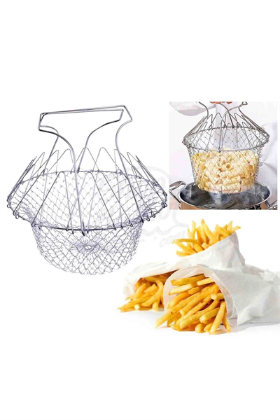 Çok Fonksiyonlu Pratik Süzgeç Katlanır - Kızartma Haşlama Aparatı -chef Basket