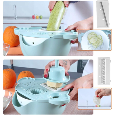 Çok Fonksiyonlu Salata Aparatı - Süzgeçli Doğrayıcı Kase