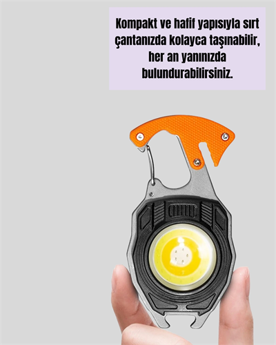 Çok İşlevli USB Şarjlı Anahtarlık Fener