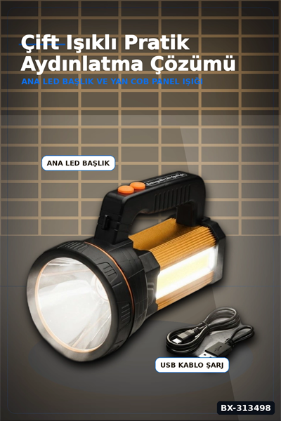 Çok Modlu 800W Acil Durum El Feneri - 800m Menzilli - Kamp Ve Doğa Aktiviteleri İçin BX-313498
