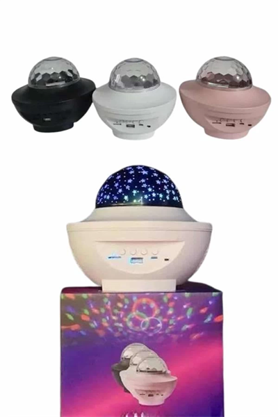 Çok Renkli Projektör Lamba Disko Topu Gece Lambası Kablosuz