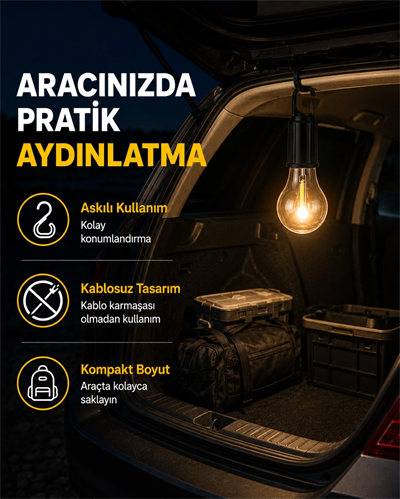 Çok Yönlü Asma Kancalı Kamp Işığı