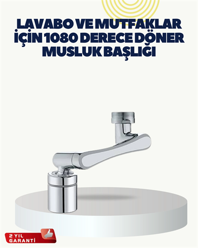 Çok Yönlü Dönebilen Musluk Başlığı 2 Fonksiyonlu Su Akışı