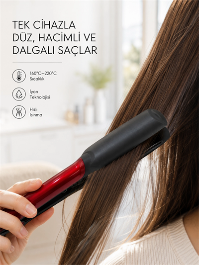 Çok Yönlü Kullanım Sunan Saç Düzleştirici – Düzleştirici ve Hacim Verici