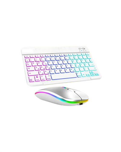 Çoklu Cihaz Uyumlu Kablosuz Klavye Mouse Seti Aydınlatmalı